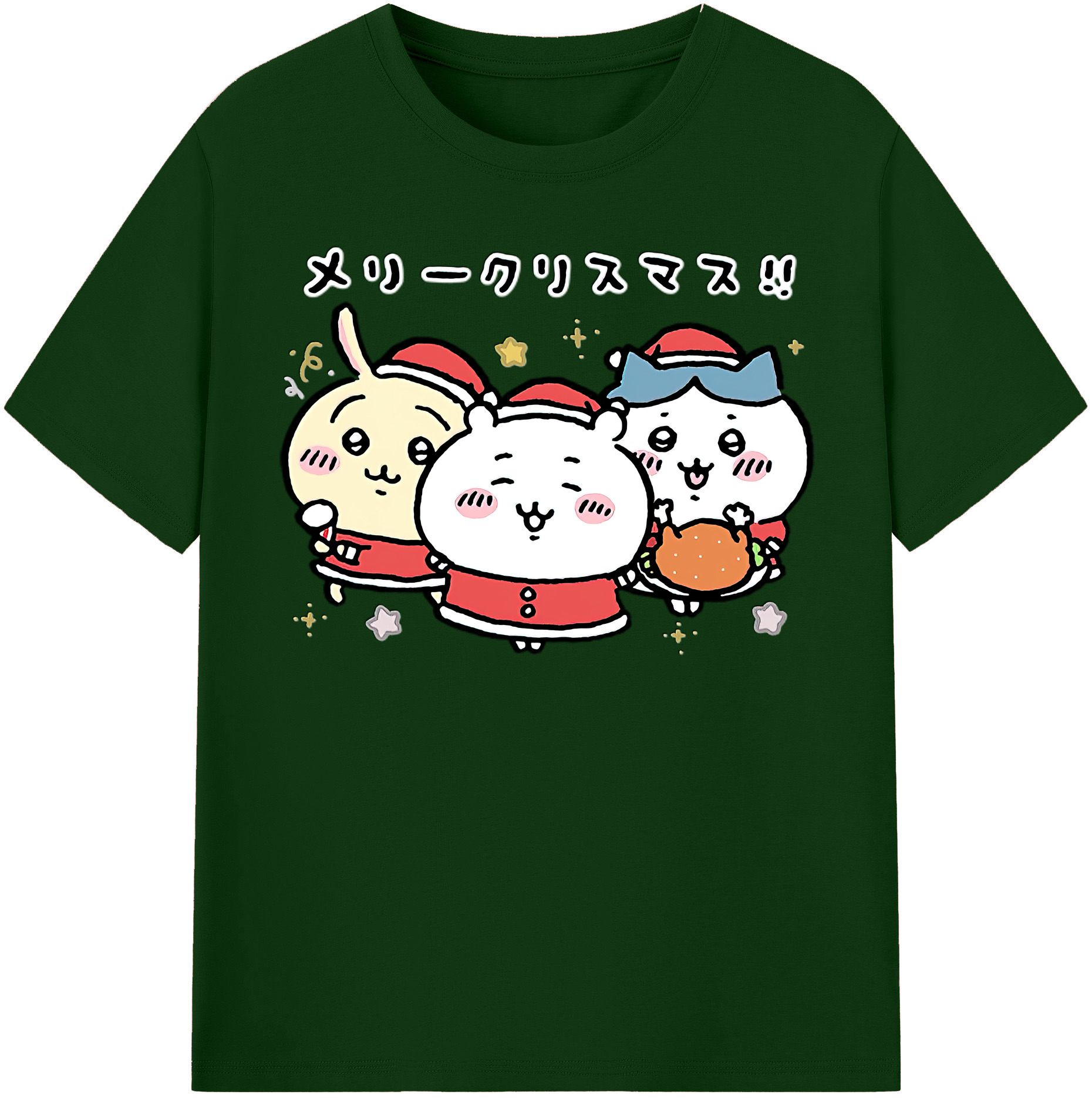（画像用） ちいかわ ハチワレ Chii-kawa hachiware 綿100％半袖Tシャツ（フロントプリント）